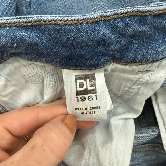 DL1961 Margaux Ankle Skinny Stretch Denim Raw Hem Blue Jeans Womens size 31 - Picture 7 of 13